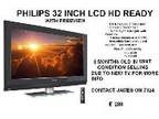 32inch hd ready philips lcd tv with built in freeview , ....
